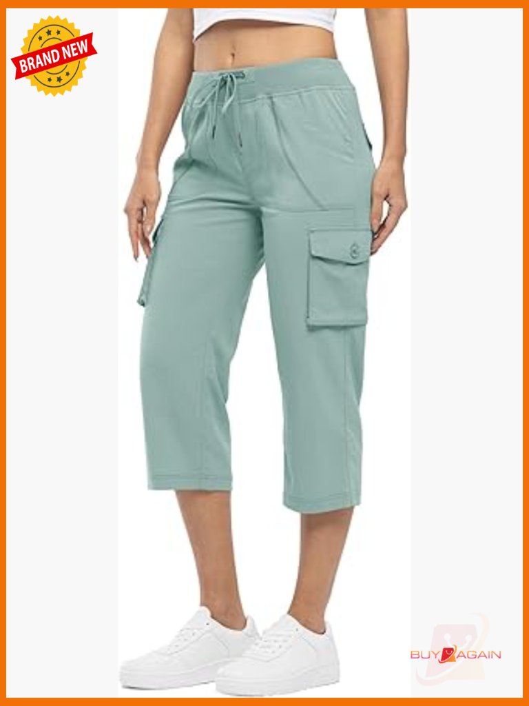 Women's Cargo Capris Hiking Pants Quick Dry Athletic 6 Pockets